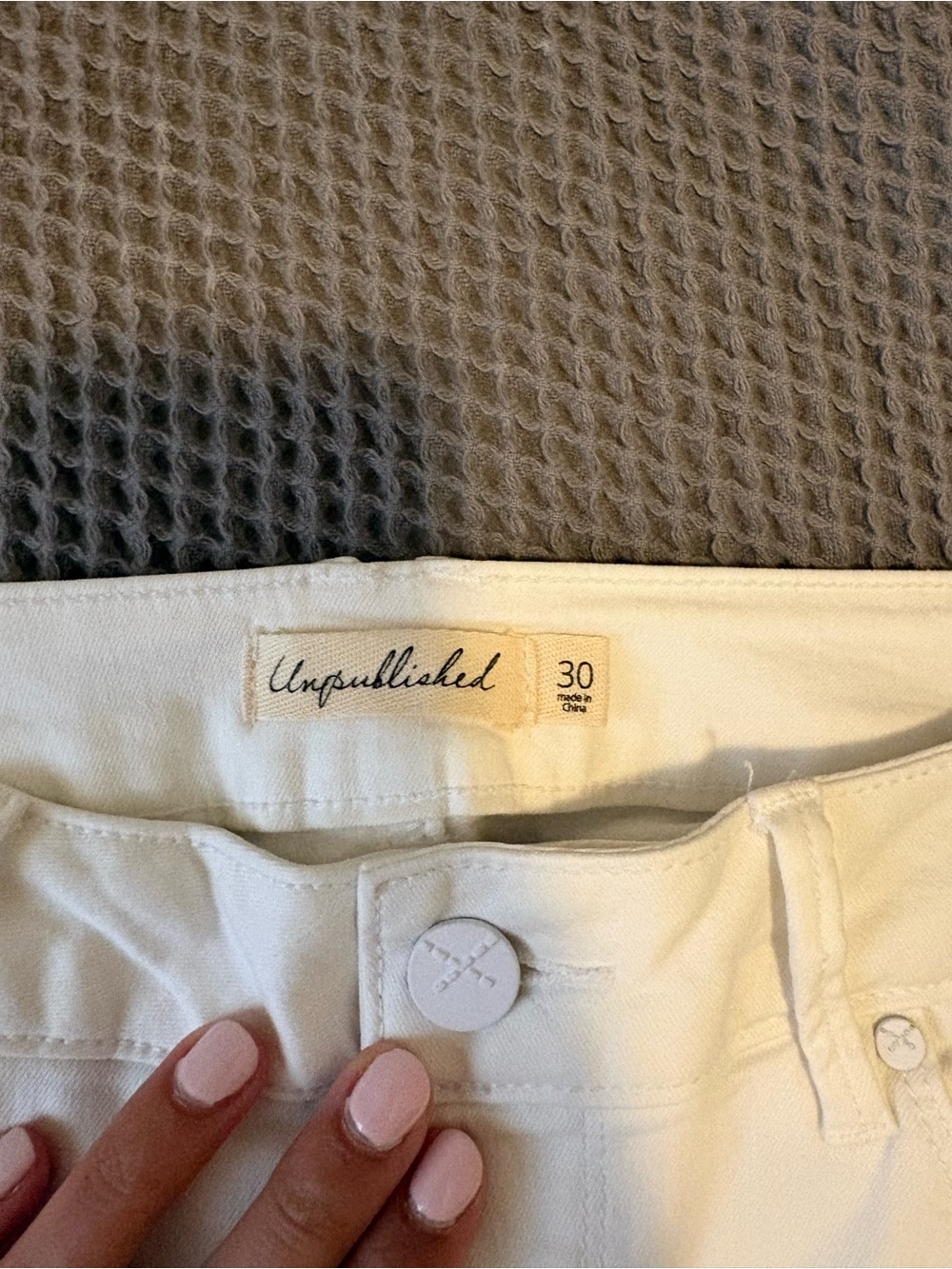 White flare jeans